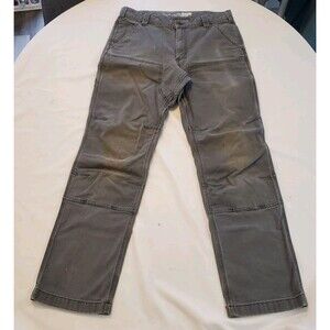 Carhartt Pants Mens 32 x 32 Gray Rugged Flex Double Knee Relaxed Fit Distressed